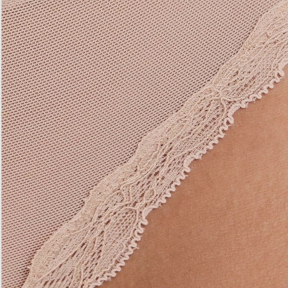 Women's Passion Mesh Lace Trim Chikini - Nylon Beige Size L NWT - Picture 2 of 4